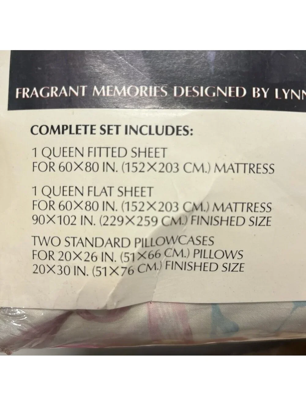 Vintage Springmaid Queen Sheet Set Fragrant Memories Lynn Hollyn Lilac Sealed